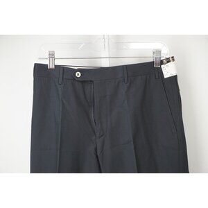 Corneliani Leader Dark Blue  100% Cotton Dress Pants Sz 46 NEW